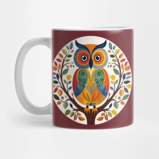 Folksy Owl in a Tree Mug